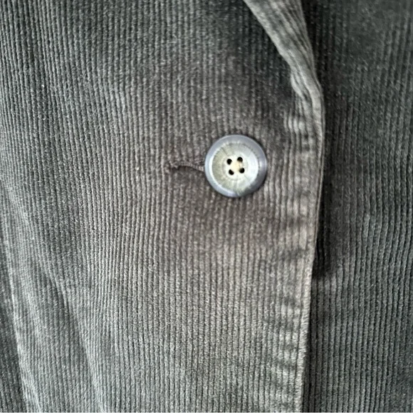 VTG LL Bean Corduroy Blazer Jacket Sz 12 Olive Green - Picture 5 of 8